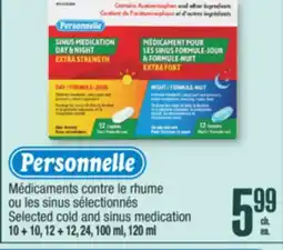 Jean Coutu PERSONNELLE Selected cold and sinus medication offer