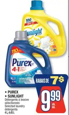 Jean Coutu PUREX, SUNLIGHT Selected laundry detergents offer