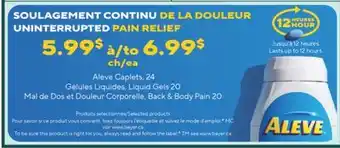 Jean Coutu ALEVE UNINTERRUPTED PAIN RELIEF offer