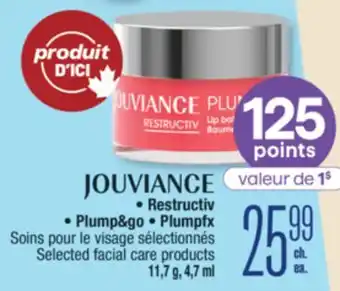 Jean Coutu JOUVIANCE Selected facial care products offer