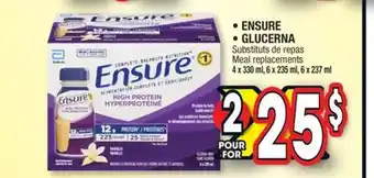 Jean Coutu ENSURE, GLUCERNA Meal replacements offer