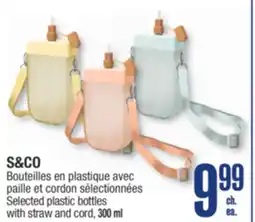 Jean Coutu S&CO Selected Plastic bottles with straw and cord offer