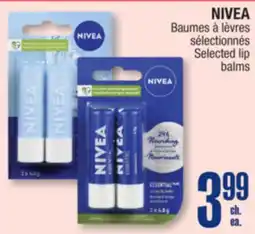 Jean Coutu NIVEA Selected lip balms offer