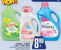 Jean Coutu BOUNCE, DOWNY,GAIN, IVORY NEIGE Selected laundry products offer