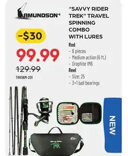 Pronature SAVVY RIDER TREK TRAVEL SPINNING COMBO WITH LURES offer