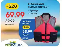 Pronature SPECIALIZED FLOTATION VEST offer