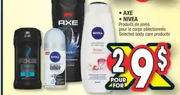 Jean Coutu AXE or NIVEA Selected body care products offer