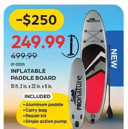 Pronature INFLATABLE PADDLE BOARD offer