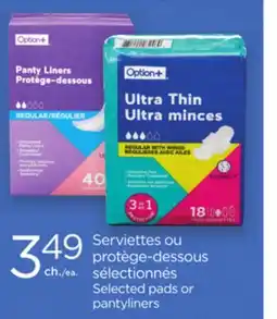 Proxim OPTION+ Selected pads or pantyliners offer