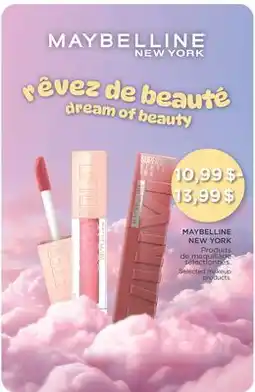Jean Coutu MAYBELLINE NEW YORK Selected makeup products offer