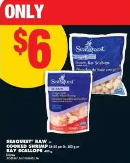 No Frills Seaquest raw or cooked shrimp or bay scallops offer