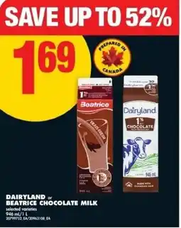 No Frills Dairyland or beatrice chocolate milk offer