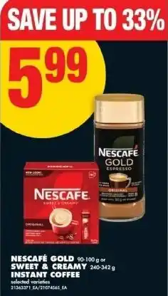 No Frills Nescafé gold or sweet & creamy instant coffee offer