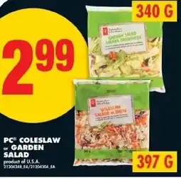 No Frills PC coleslaw or garden salad offer