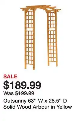 Wayfair Outsunny 63'' W x 28.5'' D Solid Wood Arbour in Yellow offer