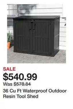 Wayfair 36 Cu Ft Waterproof Outdoor Resin Tool Shed offer