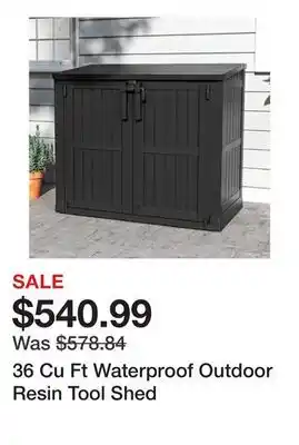 Wayfair 36 Cu Ft Waterproof Outdoor Resin Tool Shed offer