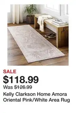 Wayfair Kelly Clarkson Home Amora Oriental Pink/White Area Rug offer