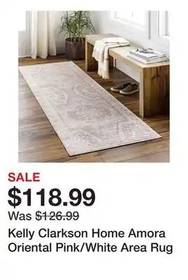 Wayfair Kelly Clarkson Home Amora Oriental Pink/White Area Rug offer