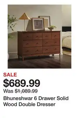 Wayfair Bhuneshwar 6 Drawer Solid Wood Double Dresser offer