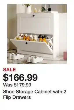 Wayfair Shoe Storage Cabinet with 2 Flip Drawers offer