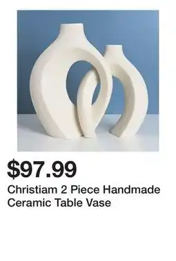 Wayfair Christiam 2 Piece Handmade Ceramic Table Vase offer