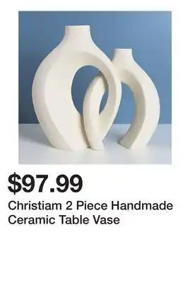 Wayfair Christiam 2 Piece Handmade Ceramic Table Vase offer