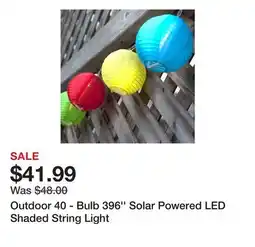 Wayfair Outdoor 40 - Bulb 396'' Solar Powered LED Shaded String Light offer