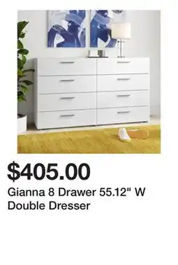 Wayfair Gianna 8 Drawer 55.12 W Double Dresser offer