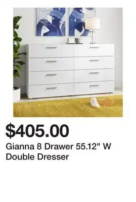 Wayfair Gianna 8 Drawer 55.12 W Double Dresser offer