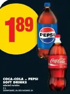 No Frills Coca-cola or pepsi softdrinks offer