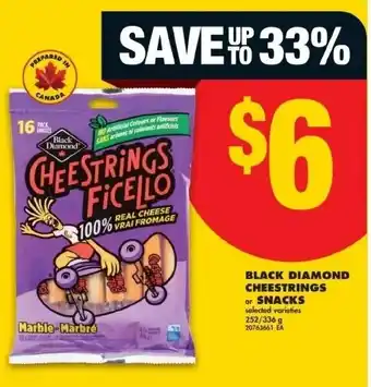 No Frills Black diamond cheestrings or snacks offer