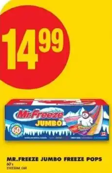 No Frills Mr.freeze jumbo freeze pops offer