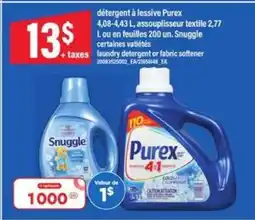 Maxi Purex Laundry Detergent or Snuggle Fabric Softener offer