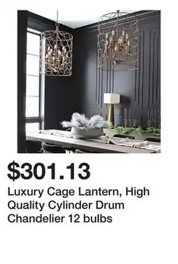 Bed Bath & Beyond Luxury Cage Lantern, High Quality Cylinder Drum Chandelier 12 bulbs offer