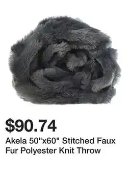 Bed Bath & Beyond Akela 50x60 Stitched Faux Fur Polyester Knit Throw offer