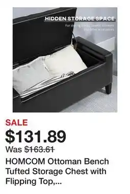 Bed Bath & Beyond HOMCOM Ottoman Bench Tufted Storage Chest with Flipping Top, 36.25W x 15.75D x 15.75H offer