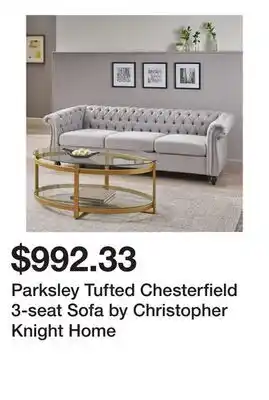 Bed Bath & Beyond Parksley Tufted Chesterfield 3-seat Sofa by Christopher Knight Home offer