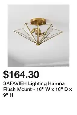 Bed Bath & Beyond SAFAVIEH Lighting Haruna Flush Mount - 16 W x 16 D x 9 H offer
