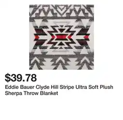 Bed Bath & Beyond Eddie Bauer Clyde Hill Stripe Ultra Soft Plush Sherpa Throw Blanket offer