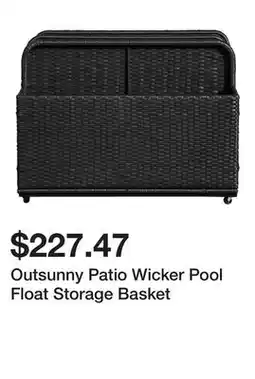 Bed Bath & Beyond Outsunny Patio Wicker Pool Float Storage Basket offer
