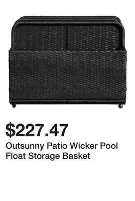 Bed Bath & Beyond Outsunny Patio Wicker Pool Float Storage Basket offer