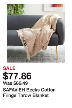 Bed Bath & Beyond SAFAVIEH Becks Cotton Fringe Throw Blanket offer