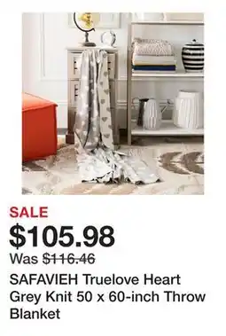 Bed Bath & Beyond SAFAVIEH Truelove Heart Grey Knit 50 x 60-inch Throw Blanket offer