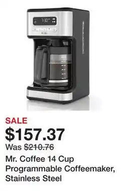 Bed Bath & Beyond Mr. Coffee 14 Cup Programmable Coffeemaker, Stainless Steel offer