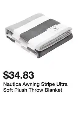 Bed Bath & Beyond Nautica Awning Stripe Ultra Soft Plush Throw Blanket offer
