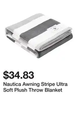 Bed Bath & Beyond Nautica Awning Stripe Ultra Soft Plush Throw Blanket offer