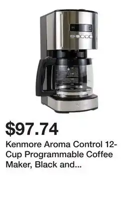 Bed Bath & Beyond Kenmore Aroma Control 12-Cup Programmable Coffee Maker, Black and Stainless Steel, Reusable Filter offer