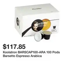 Bed Bath & Beyond Koolatron BARSCAP100-ARA 100 Pods Barsetto Espresso Arabica offer