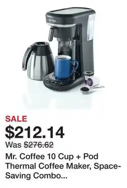 Bed Bath & Beyond Mr. Coffee 10 Cup + Pod Thermal Coffee Maker, Space-Saving Combo Brewer offer